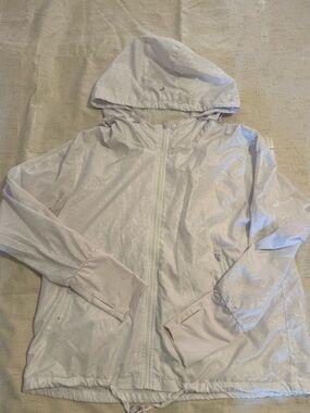 ZYIA White Hooded Packable Windbreaker Jacket - Women's